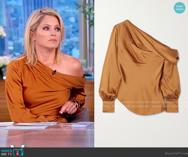 Jonathan Simkhai Alice One Shoulder Top worn by Sara Haines on The View