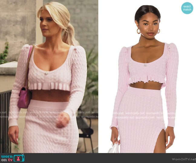 Soren Cropped Sweater and Skirt by LPA worn by Madison LeCroy on Southern Charm