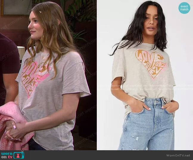 We The Free Layered Love Tee worn by Alice Caroline Horton (Lindsay Arnold) on Days of our Lives