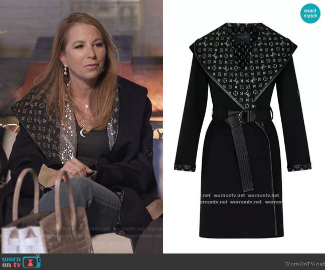 Louis Vuitton Hooded Wrap Coat worn by Jill Zarin on The Real Housewives Ultimate Girls Trip