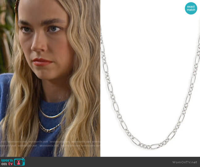 Madewell Mixed-Link Chain Necklace in Silver worn by Maggie (Rebecca Rittenhouse) on Maggie