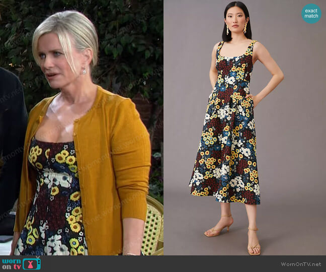 Maeve Marigold Midi Dress worn by Kayla Brady (Mary Beth Evans) on Days of our Lives