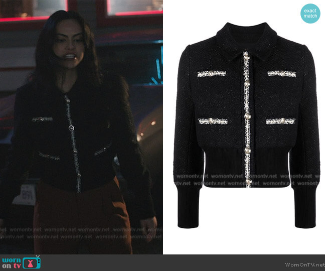 Maje Tweed-Style Jacket worn by Veronica Lodge (Camila Mendes) on Riverdale