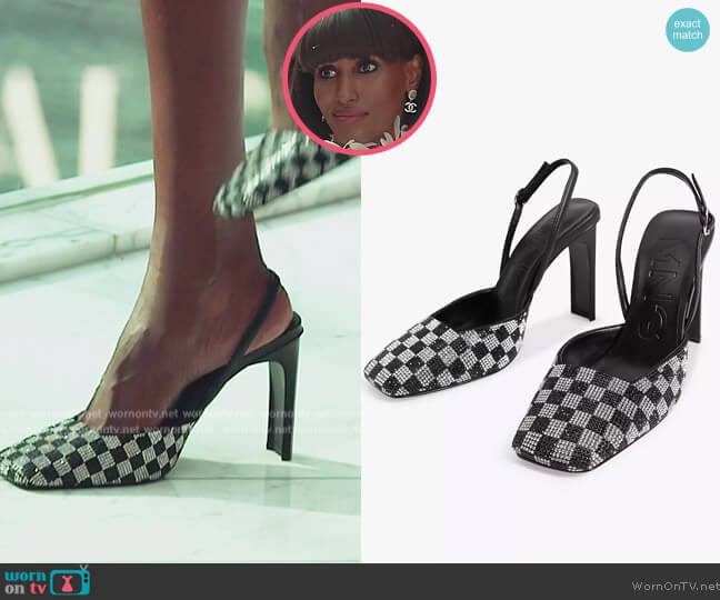 Damero Embellished Slingback Court Shoes by Mango worn by Chanel Ayan (Chanel Ayan) on The Real Housewives of Dubai