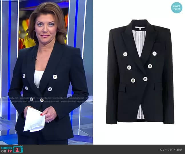 Miller Dickey Jacket by Veronica Beard worn by Norah O'Donnell on CBS Evening News