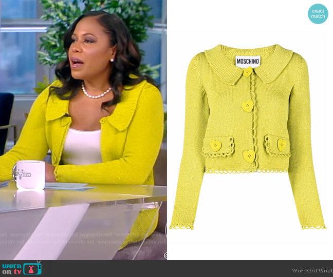 Moschino Heart-shaped buttons Scalloped Jacket worn by Lindsey Granger on The View