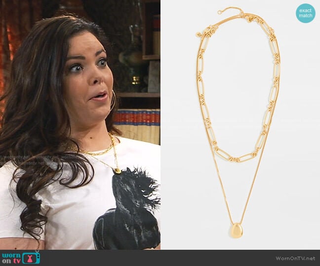 Muse Pendant Necklace Set by Madewell worn by Lou Hockhauser (Miranda May) on Bunkd