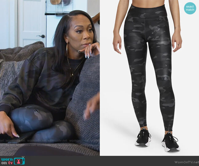 Dri-Fit by Nike Mid-Rise Camo Leggings worn by Sanya Richards-Ross on The Real Housewives of Atlanta