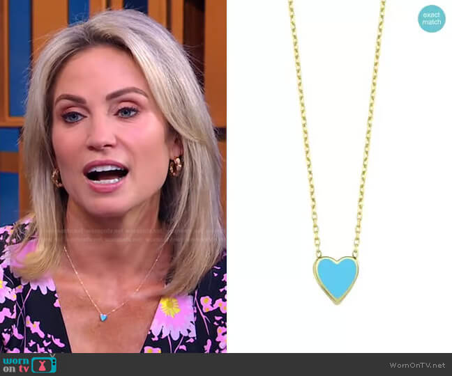 One Love Necklace in Blue by Ragen worn by Amy Robach on Good Morning America