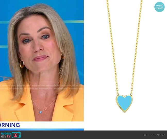 One Love Necklace in Blue by Ragen worn by Amy Robach on Good Morning America