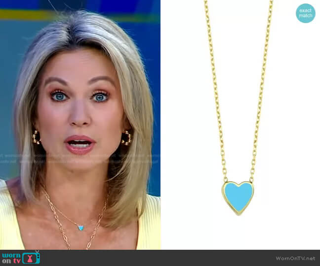 One Love Necklace in Blue by Ragen worn by Amy Robach on Good Morning America