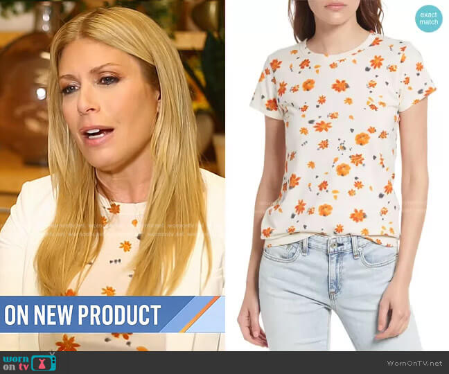 Rag & Bone Organic Cotton Floral Graphic Tee worn by Jill Martin on Today