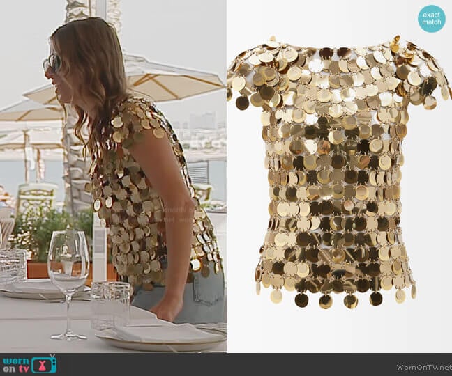 Paco Rabane Chainmail Top worn by Juliet Angus (Juliet Angus) on The Real Housewives of Dubai