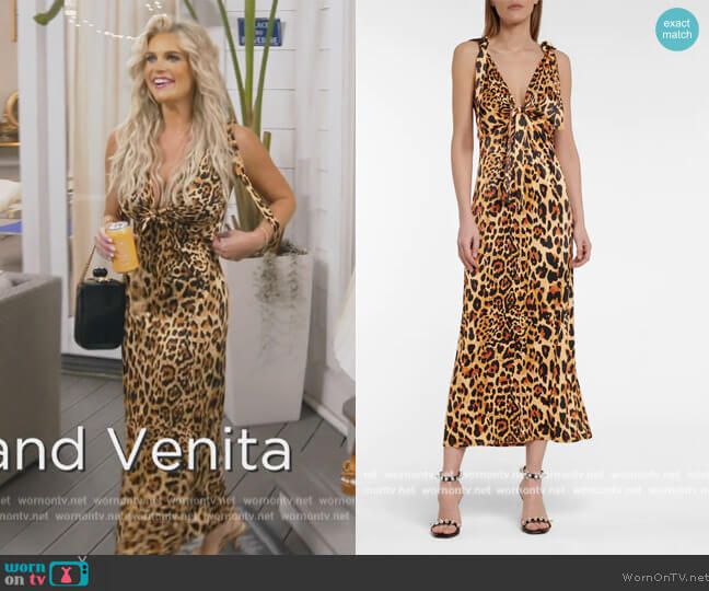 Printed stretch-jersey midi dress by Paco Rabanne worn by Madison LeCroy on Southern Charm