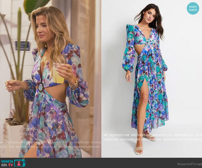Violet Floral Cutout Dress by PatBo worn by Naomie Olindo on Southern Charm