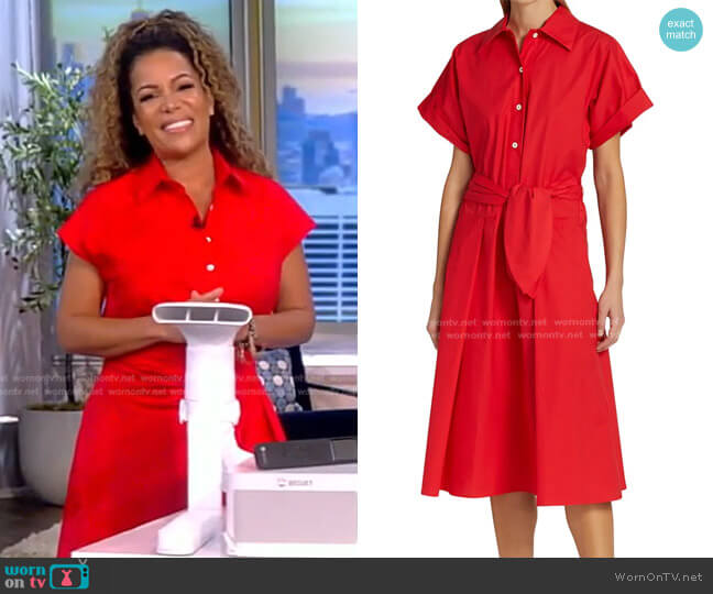 Piazza Sempione Belted Poplin Shirtdress worn by Sunny Hostin on The View