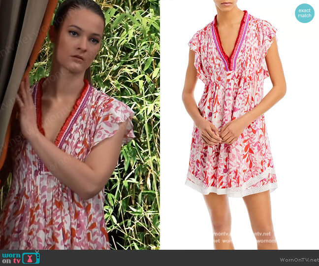 Sasha Printed Mini Dress by Poupette St Barth worn by Esme (Avery Kristen Pohl) on General Hospital