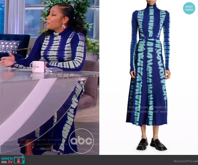 Proenza Schouler Knit Tie Dyed Turtleneck Top and Skirt worn by Lindsey Granger on The View