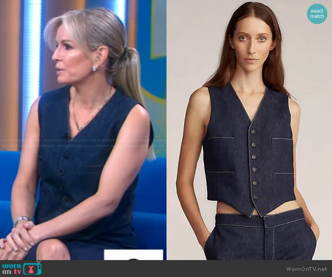 Ralph Lauren Roland Denim Vest worn by Dr. Jennifer Ashton on Good Morning America