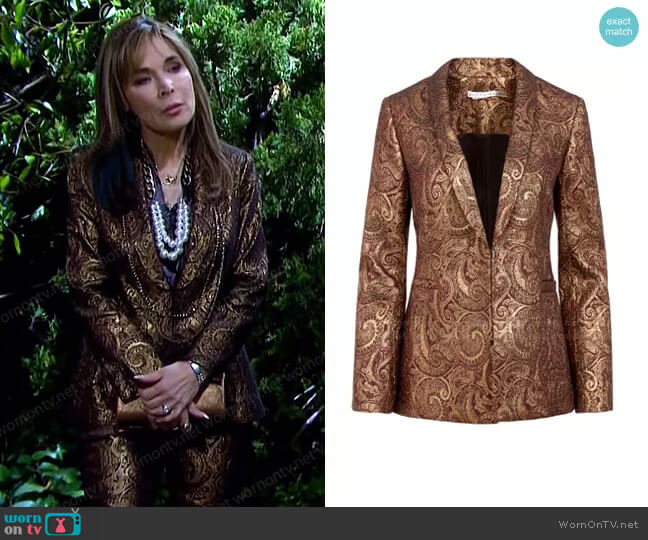 Richie Metallic Paisley Blazer by Alice + Olivia worn by Kate Roberts (Lauren Koslow) on Days of our Lives