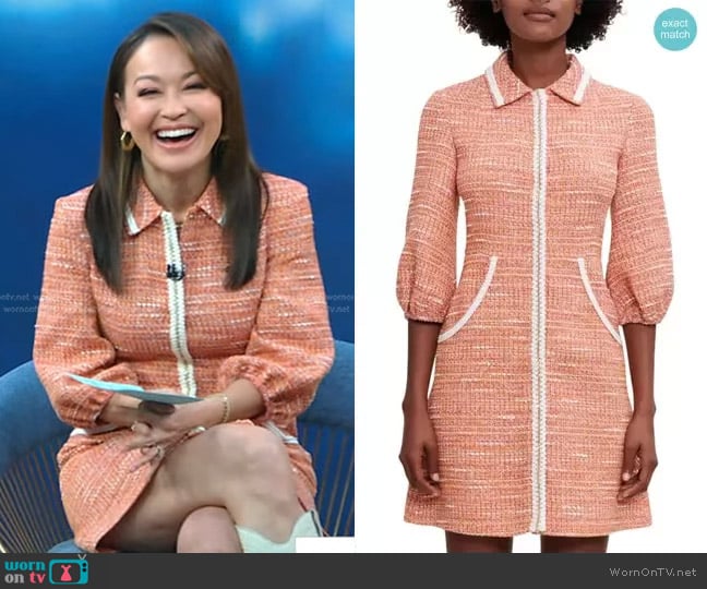 Rimoda Three-Quarter Sleeve Dress by Maje worn by Eva Pilgrim on Good Morning America