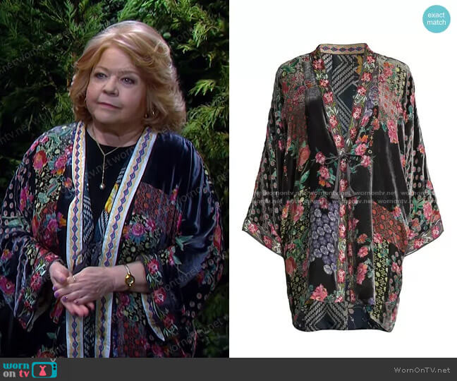 Rose Reversible Burnout Talullah Jacket by Johnny Was worn by Patrika Darbo on Days of our Lives