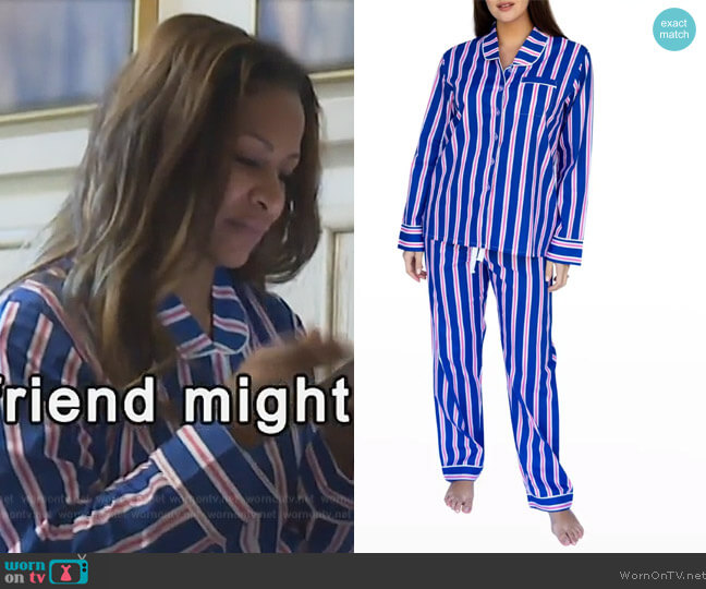 Andy Cohen Striped Pajama Set by Sant and Abel worn by Sheree Whitefield on The Real Housewives of Atlanta