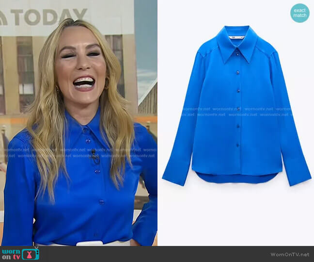 Satin Effect Shirt by Zara worn by Chassie Post on Today