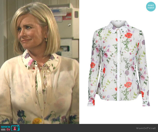 Ted Baker Shivany Hedgerow Blouse worn by Kayla Brady (Mary Beth Evans) on Days of our Lives
