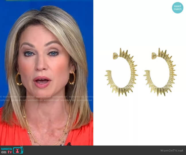 Accessory Concierge Sunburst Hoops worn by Amy Robach on Good Morning America