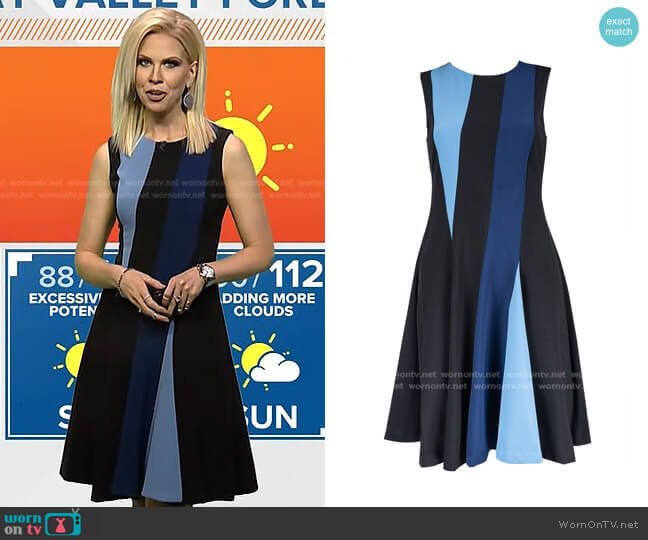 Sleeveless Colorblock A-line Dress by Taylor worn by Krystle Henderson on Today