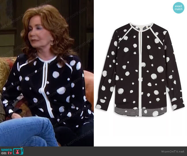 Ted Baker Dulani Spot Print Top worn by Maggie Horton (Suzanne Rogers) on Days of our Lives