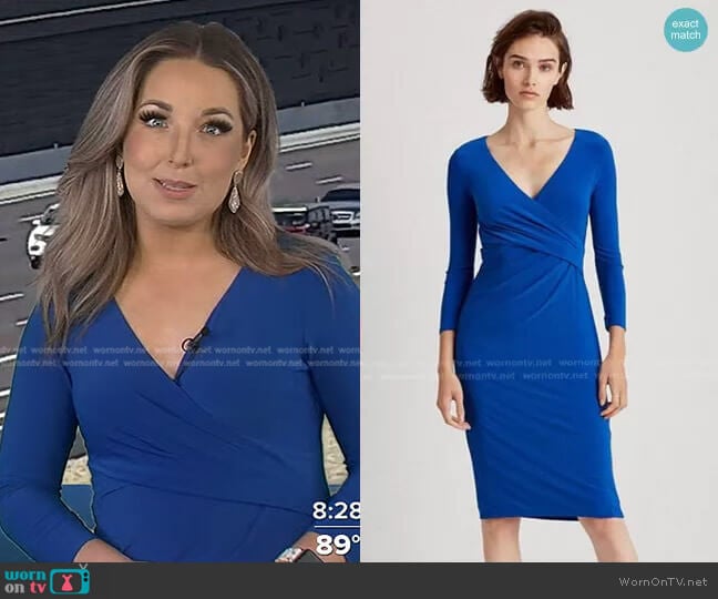 Ralph Lauren Three-Quarter-Sleeve Dress worn by Megan Thompson on Good Morning America