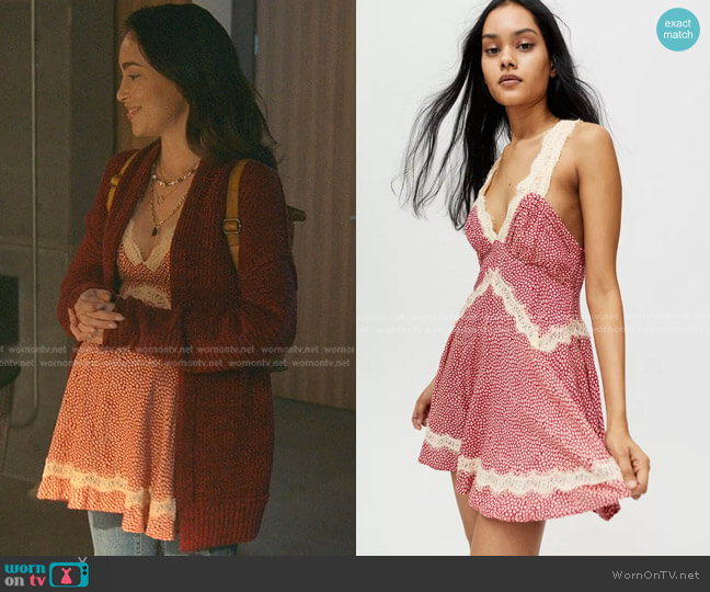 Tiffany Lace Trim Mini Dress by Urban Outfitters worn by Isabella (Priscilla Quintana) on Good Trouble