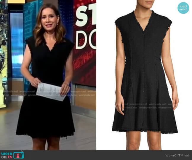 V-Neck Tweed Dress by Rebecca Taylor worn by Rebecca Jarvis on Good Morning America