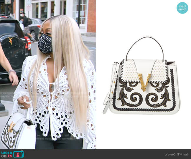 Virtus Western Leather Satchel by Versace worn by Phaedra Parks on The Real Housewives Ultimate Girls Trip