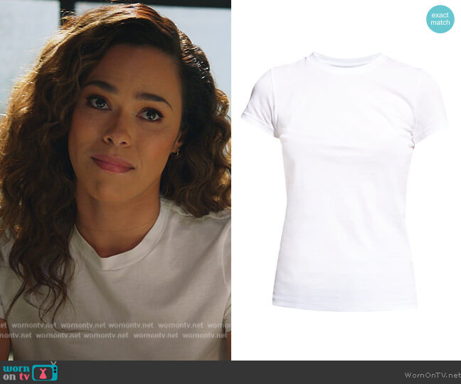 Essential Pima Cotton Crew Neck Tee by Vince worn by Emily Lopez (Jessica Camacho) on All Rise
