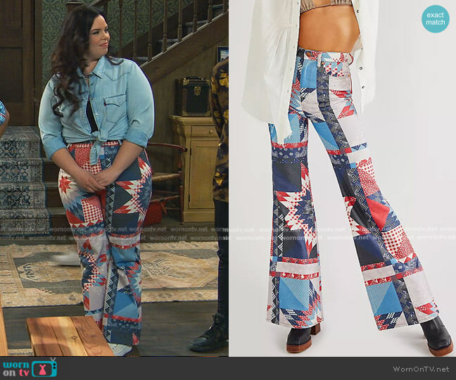 Wanderer  High Rise Flare Jeans worn by Lou Hockhauser (Miranda May) on Bunkd