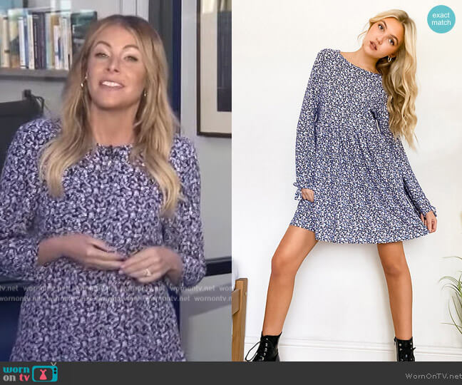 ASOS Wednesday's Girl long sleeve smock dress worn by Katie Krause on Extra