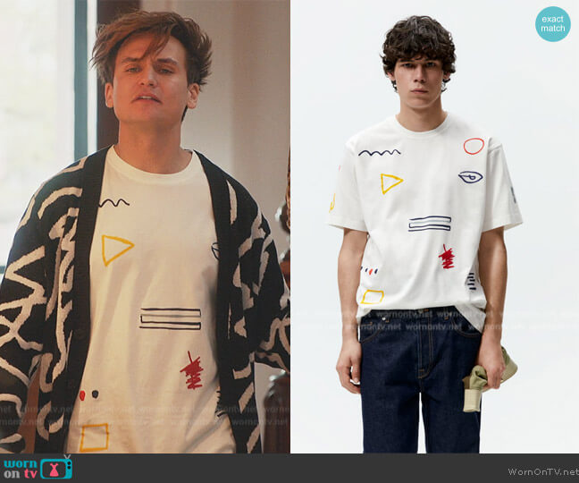 Zara Abstract Print T-Shirt worn by Michael (Moses Storm) on Everythings Trash