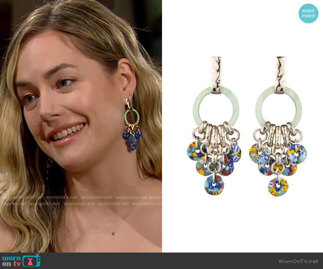 Akola Jude Abstract Drop Earrings in Mint  worn by Hope Logan (Annika Noelle) on The Bold and the Beautiful
