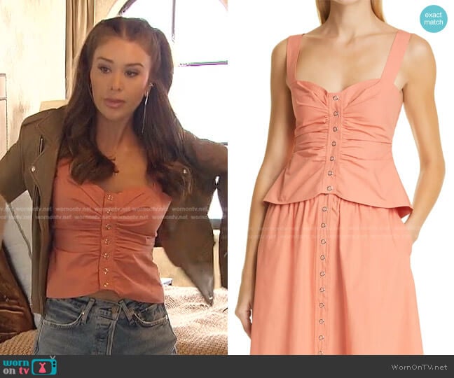 A.L.C. Lilah Ruched Tank worn by Gabriela Windey on The Bachelorette