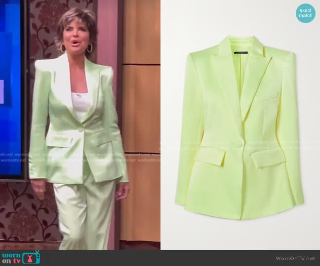 Alex Perry Manon Satin-Crepe Blazer worn by Lisa Rinna on Live with Kelly and Ryan