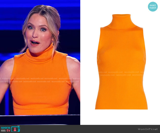 Alice + Olivia Darcey Turtleneck Sweater worn by Sara Haines on The Chase