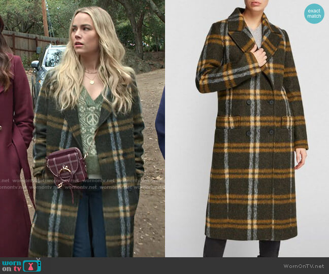 All Saints Ensley Coat in Dark Khaki worn by Maggie (Rebecca Rittenhouse) on Maggie