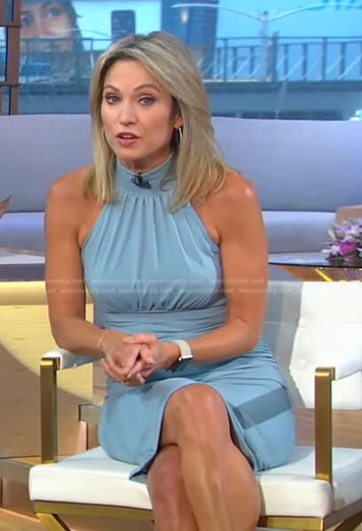 Amy’s blue halter dress on Good Morning America