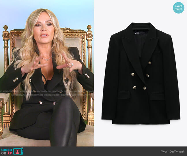 Tailored Double Breasted Blazer by Zara worn by Tamra Judge on The Real Housewives Ultimate Girls Trip