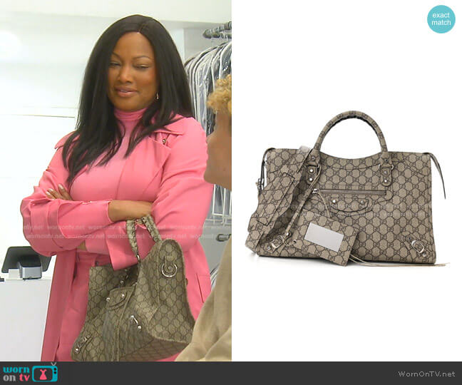 Supreme Monogram Neo Classic City Bag by Balenciaga x Gucci worn by Garcelle Beauvais on The Real Housewives of Beverly Hills