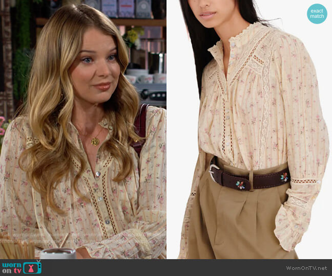 ba&sh Haby Top worn by Summer Newman (Allison Lanier) on The Young and the Restless