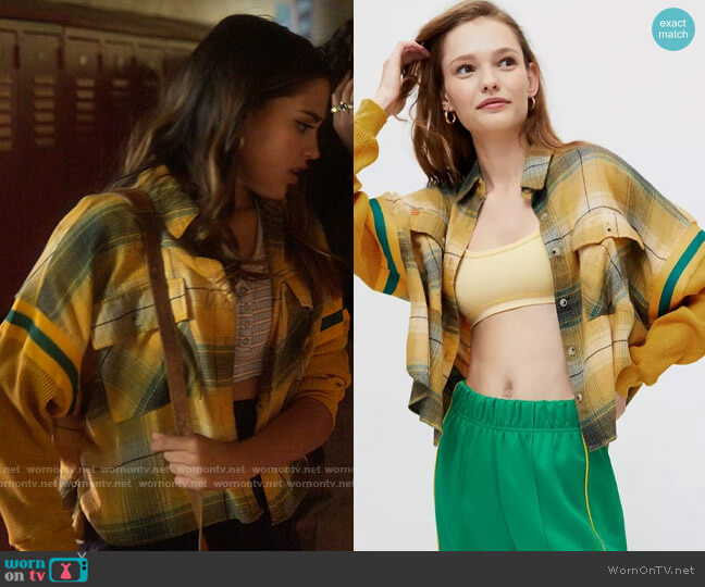 BDG at Urban Outfitters Caleb Sporty Flannel Shirt worn by Noa Olivar (Maia Reficco) on Pretty Little Liars Original Sin